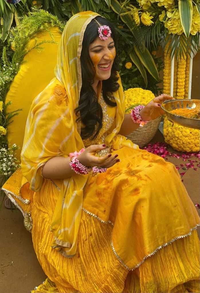Haldi ceremony outfit for mellenial brides